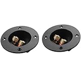 PIXNOR DIY Home Car Stereo Screw Cup Connectors Subwoofer Plugs  2-Way Speaker Box Terminal Binding Post, Pack of 2 (Black)