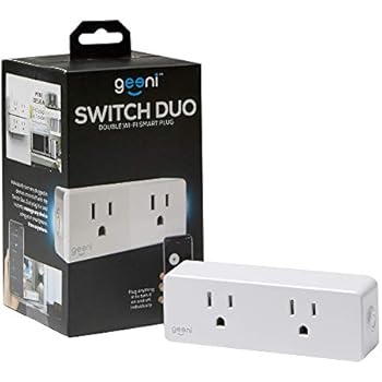 Geeni Switch Duo Double Smart Plug, White, 2 Outlets - No Hub Works with Amazon Alexa, Google Assistant & Microsoft Cortana, Requires 2.4 GHz Wi-Fi