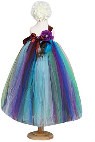 Efavormart Pretty Peacock One Shoulder Flower Girl Tutu Flower Girl Dress - Child4-5yrs
