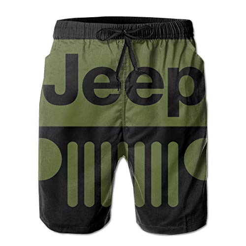 Men's Beach Shorts JE-EP Cj Car Logo Summer Quick Dry Swimming Pants White
