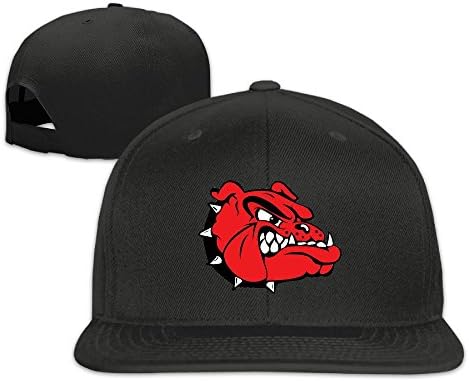 Red Bulldog Mascot Fitted Flat Snapback Caps Premium Women's Men's Hip-Hop Adjustable Baseball Hats