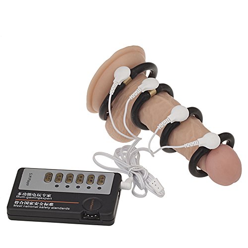 Erotic Electro Stimulation Sex Cock Enlarge Expander Penis Ring Cock Ring Male Genital Desensitizer Delay Therapy... image