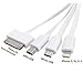 Multi USB Charger Adapter, Gempion 4 in 1 Charging Cable Lightning And Micro USB for iPhone 6, Plus, 5s iPad iPod Samsung Galaxy HTC Power Bank and External Battery Portable Charger and Many More