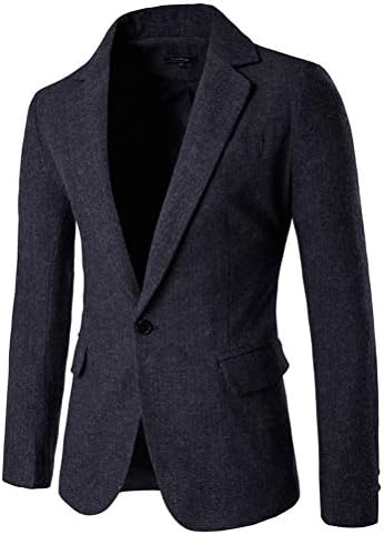 KJHSDNN Men Suit Blazer Jacket Casual Slim Fit One Button Prom Tuxedo Coat Outwear