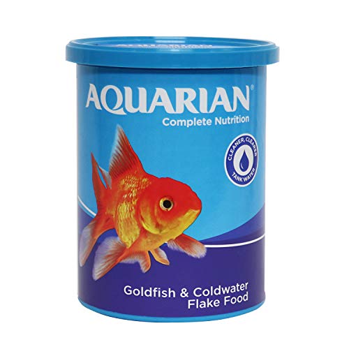 AQUARIAN Complete Nutrition, Aquarium Goldfish Food Flakes, 100 g Container