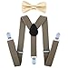 Child Kids Suspenders Bowtie Set - Adjustable Suspender Set for Boys and Girls(25Inches (5 Months to 6 Years),Camel)