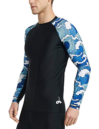 LAFROI Men's Long Sleeve UPF 50+ Baselayer Skins Compression Rash Guard (Surge, LG)