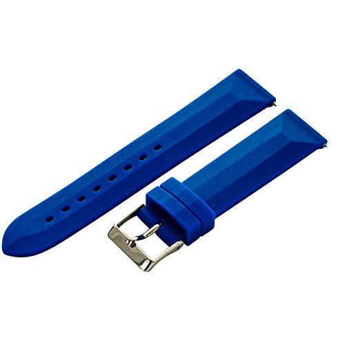 Clockwork Synergy 22mm Blue 2 Piece Ss Divers Silicone Quick Release Watch Band