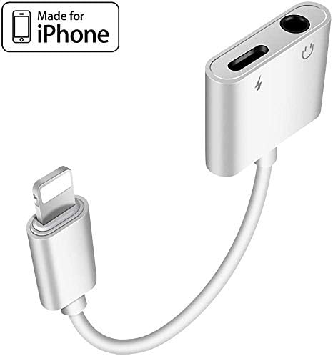 Headphone Adapter for iPhone 7/7 Plus 3.5mm Adapter Splitter Jack Aux Audio Charger for iPhoneX/Xs Max/XR/8/8 Plus Earphone Adaptor Charger Cables & Audio Converter Dongle Support iOS 11/12 or Higher