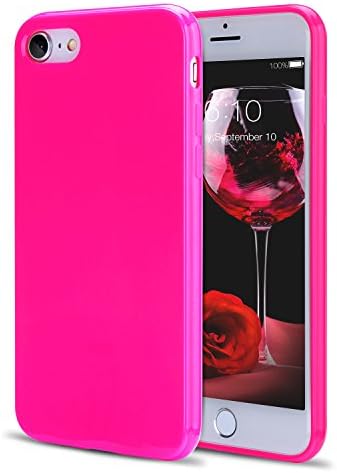 FGA iPhone SE 2020 Case, iPhone 8 Case, iPhone 7 Case, Sugar Candy Cute Fashion Protective Slim Fit Solid Color Soft Flexible TPU Gel Case Cover for iPhone SE 2020, iPhone 8, iPhone 7(Hot Pink)