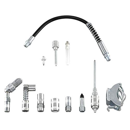 Multi Function Grease Gun Lubrication Aid Kit Zerk Fittings Lube Attachments Needle Flex Hose