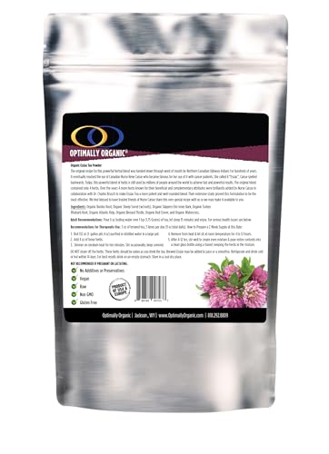 Optimally Organic ESSIAC Tea 8 Herb Powder - USA & EU Organically Grown Finely Ground Herbs! - Rene Caisse's Prized Recipe with Sheep Sorrel Roots!
