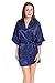 Aibrou Women's Kimono Robes Satin Pure Colour Short style with Oblique V-Neck