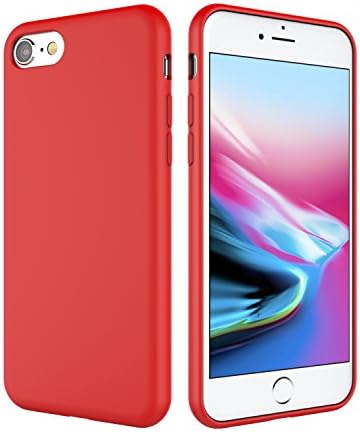 Weduda Liquid Silicone Case for iPhone 8/7, Gel Rubber Full Body Protection Non-Slip Anti-Scratch Drop Shockproof Protection Cover for Apple iPhone 7 (2016)/iPhone 8 (2017) 4.7 Inch - Red