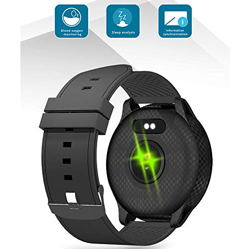 Fitness Tracker Waterproof,Miya Smart Watch Color OLED Screen Heart Rate Monitor Pedometer with Blood Pressure Smart Bracelet Sleep Monitor Step Calorie Counter Activity Tracker for Men Women - Black