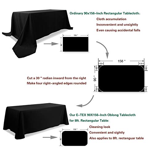 Waysle 90 x 156-Inch Oblong Tablecloth, 100% Polyester Washable Table Cloth with Round Corner for 8Ft. Rectangle Table, Royal Blue