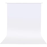 Hemmotop Photo Backdrop, White, 5x7ft, Photography Background Backdrops | Polyester Fabric, Non Reflective, Ideal for Photoshoot, Product Photos, Easter, Birthday, Baby Shower, Halloween Party