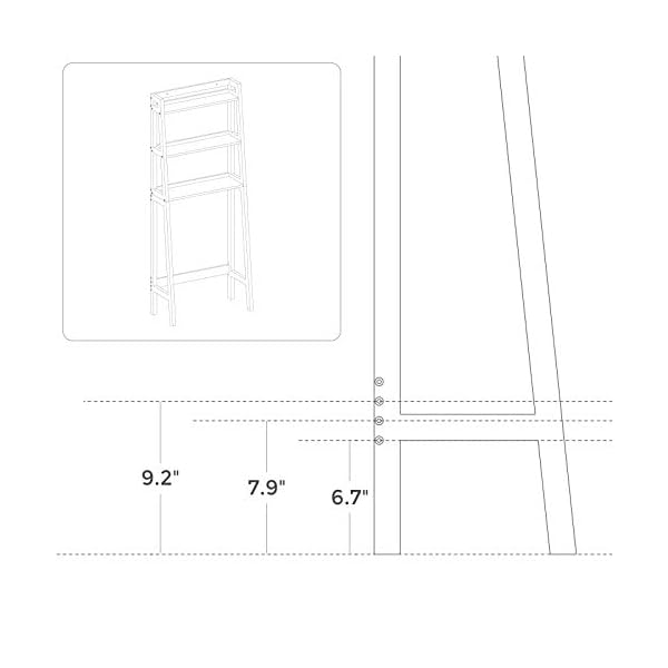 VASAGLE Toilet Storage Rack, Adjustable Bottom Bar, White