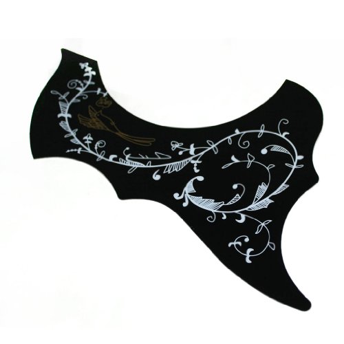 Surfing Black Left Handed Acoustic Guitar Anti-scratch Pickguard Flower Bird Designed