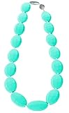 Itzy Ritzy Teething Happens Silicone Jewelry Baby Teething Necklace Pebble, Turquoise