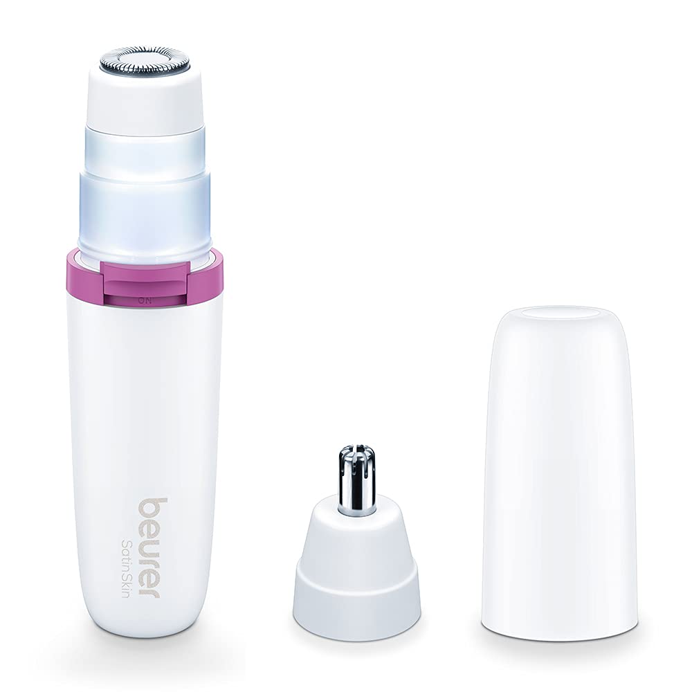 Beurer HL16 Facial Shaver for Women, Electric Hair Remover for Ladies, for Removing Facial, Nose and Ear Hair & for Shaping and Trimming Eyebrows, Quick & Easy on-The-go