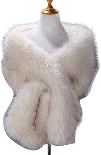 Yiweir Women's Extra Large Women Men's Faux Fur Collar Scarf for Winter Coat