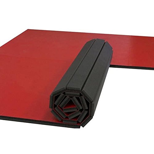 10'x10' Dollamur FlexiConnect FlexiRoll® Wrestling Mat (Red) in