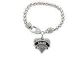 Lil Sis Clear Crystal Heart Silver Bracelet Jewelry Sorority Rush Gift