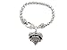 Lil Sis Clear Crystal Heart Silver Bracelet Jewelry Sorority Rush Gift
