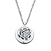 ZX Jewelry Flower of Life Stainless Steel Aromatherapy Essential Oil Diffuser Necklace Pendant Locket