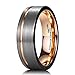 King Will Loop Tungsten Carbide Wedding Ring 7mm/8mm Rose Gold/Gold Line Grooved Flat/Dome Style