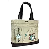 Chala Canvas Pocket Tote with Sea Turtle - Sand
