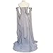 Xfang Women's Chiffon dress Halloween Cosplay Costume Grey Long Train Dress