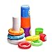 infunbebe Stacking Toys 2 in 1 Stacking Cups and Stacking Ring for Toddlers, Educational Stacker Toys for Baby from 6 Months, Multicolor
