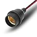 12 Volt Light Bulb Socket with 4' Wire - 6 Gauge Wiring for Low Voltage Lighting E26 Medium Base DC Clamp 12V 6V 24V Battery Power Bank Portable Camping DIY Project Lamp 4 Feet Long LED RV