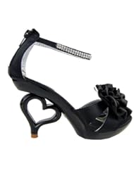 Shoes: Show Story 11 Colors Removable Flower Ankle Strap Bride Wedding Sandals Shoes,SM33101BK40,8.5US,Black
