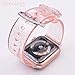 iiteeology Compatible with Apple Watch Band 42mm 41mm 40mm 38mm, Soft Glitter Clear iWatch Bands for Women Series 1-10 - Pink/Silver
