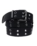Double Hole Grommets Canvas Belt-B865-Black-XXXL