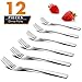 Dinner Forks, Elegant Life 12-Piece Japan Stainless Steel Forks Set Mirror Polished Modern Flatware Cutlery Forks Multipurpose Use for Kitchen,Restaurant- 8 inch