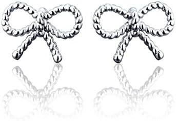 Women's Lady Twisted Love Butterfly Knot Stud Piercing Earrings Two Rope Style