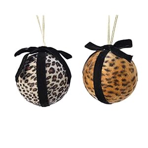Christmas Style Animal Print Bont Bal Opknoping Decoraties x 2