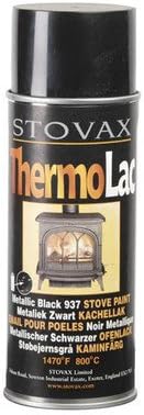 Stovax Thermolac Paint Matt Black 400ml High Temp Stove Fire Grate BBQ Flue
