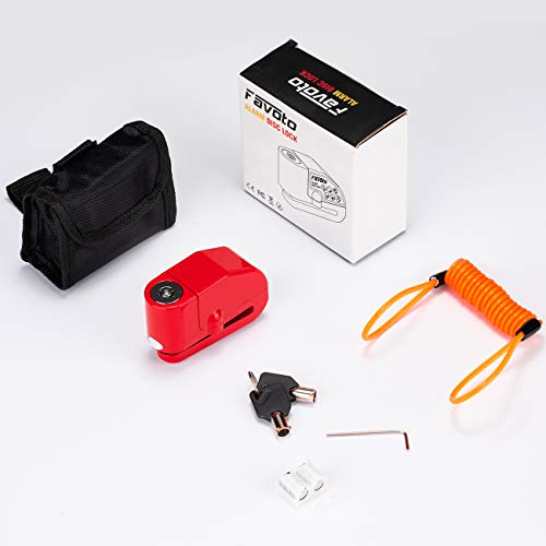 Favoto Motorfiets Remschijfslot Alarm Schijfslot 110dB Luid Motorslot Fietsslot Met Trilalarm 1,2 m Herinneringskabel… - Image 8