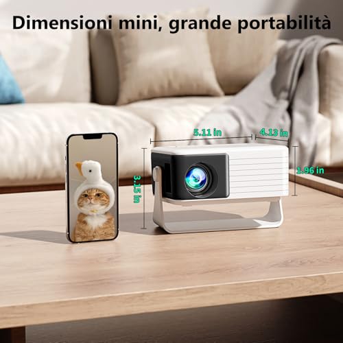 Mini Projector 15000 Lumens, Yoton Y3 Portable Projector, 4K Video Projector Support Full HD 1080P, Car Keystone, 50% Zoom, for Phone/TV Stick/HDMI/USB/TF, Ideal for Cinema Home, Travel