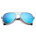 Classic Kids Polarized Aviator Sunglasses for Babies and Toddlers - Blue Mirror Lens/Silver Frame