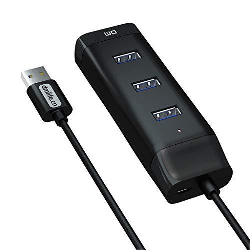 Aobiny Slim Size Design USB2.0 SuperSpeed 4-Port 5Gbps Hub with ON/Off Switch (BlackB)
