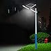 TIN SUM 15W LED Solar Street Light,2000LM 6500K Solar Powered Lamp,IP65 Waterproof Security Area Night Lighting for Gutter Patio Garden Path Yard Pathway Basketball Court