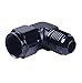 SYKRSS 3AN Aluminum Anodize Finish Male/Female 90 Degree Flare Bulkhead Fitting Adapter AN-3 Black