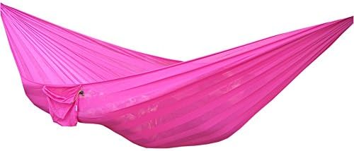 TOMTU portable 2 person cool mesh hammock, lightweight &amp; breathable swing bed with side bag for yard camping hiking beach backpacking picnic ,2 hooks and tree straps, 230×160inch,660lbs (Pink)