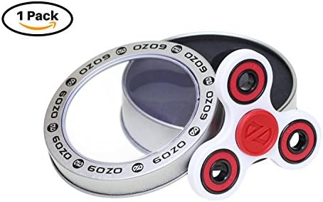 OZO9 - Best POM Plastic EDC Fidget Spinner Toy, Si3n4 Bearing High Speed, Perfect for Adults and Kids with ADHD Anxiety or Stress (Pack of 1 WHITE Spinner + Bonus 2 Ebooks)